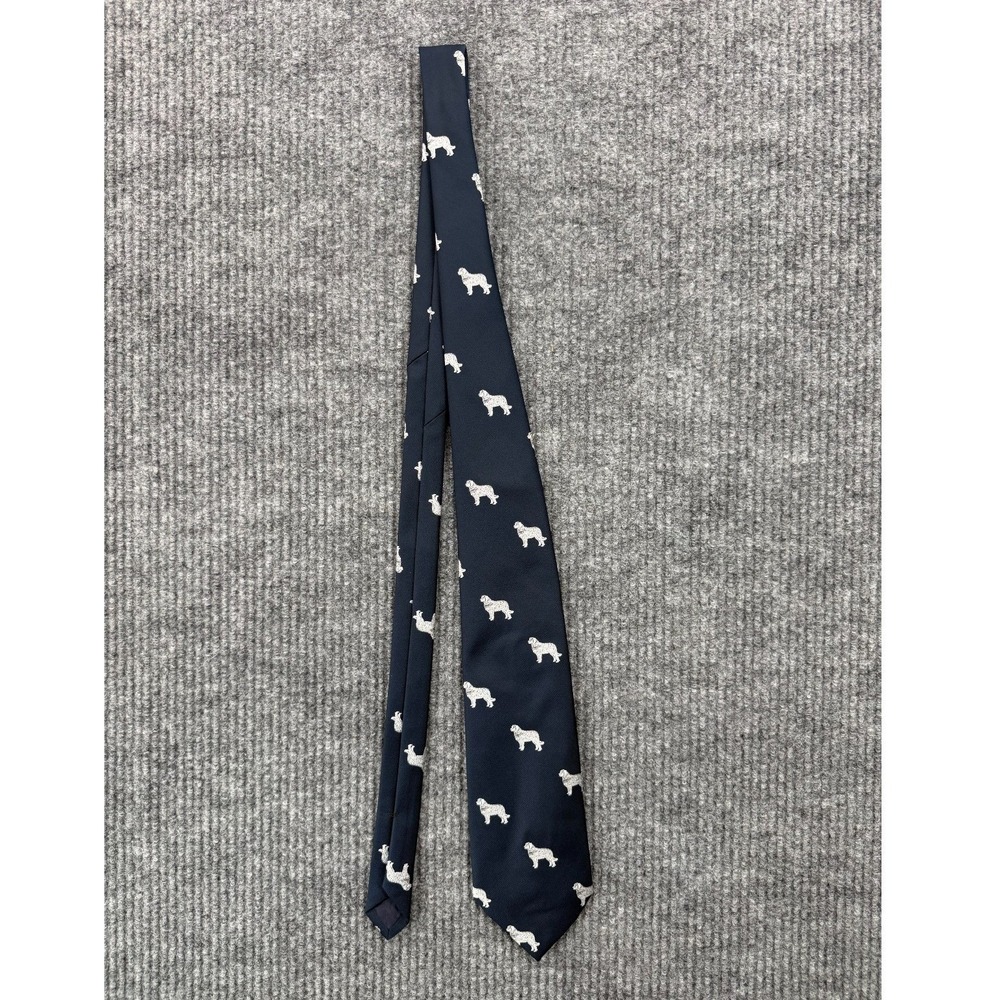 Vintage Chippmunk Creations Silk Tie Retriever Dog Navy Made in USA